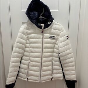 Tommy Hilfiger Packable Lightweight Puffer Jacket Size S Hooded Full Zip